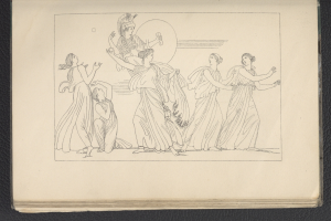 Buchumschlag mit einer leuchtenden Illustration einer Gruppe tanzender Frauen in dynamischen, synchronisierten Posen mit detaillierter Kleidung und Gesichtsmerkmalen.