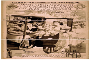 Plakat zum Film "Entführt in New York" zeigt eine Gruppe verängstigter Menschen in einem Fahrzeug mit dem Titel oben drauf und gedämpften Farben.