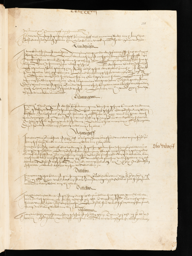 Ein offenes Buch mit handgeschriebener Text in schwarzer Tinte auf schwarzem Hintergrund, das als Dokument aus dem 16. Jahrhundert gilt.